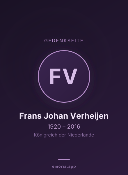 Gedenkportrait von Frans Johan Verheijen