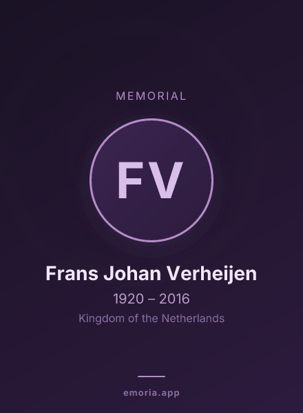 Memorial portrait of Frans Johan Verheijen