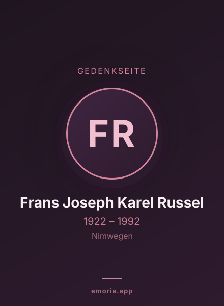 Gedenkportrait von Frans Joseph Karel Russel