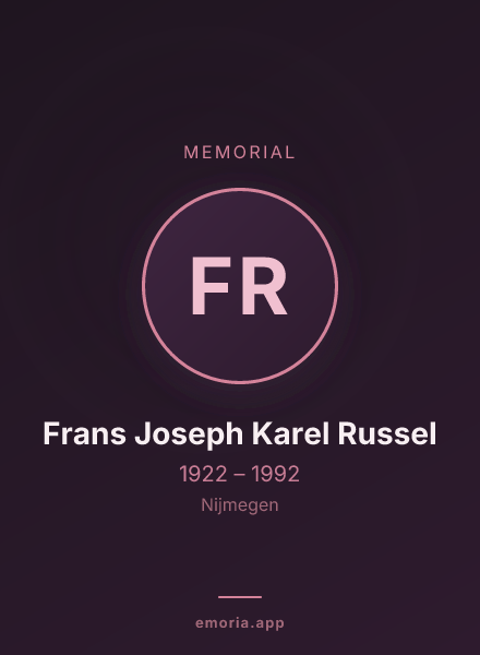Memorial portrait of Frans Joseph Karel Russel