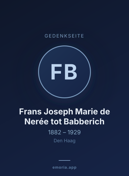 Gedenkportrait von Frans Joseph Marie de Nerée tot Babberich