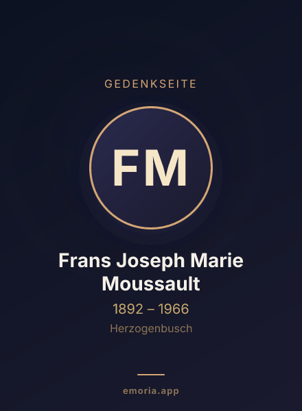 Gedenkportrait von Frans Joseph Marie Moussault