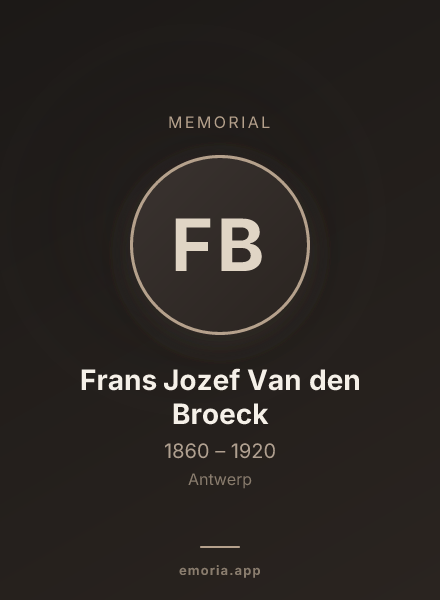 Memorial portrait of Frans Jozef Van den Broeck
