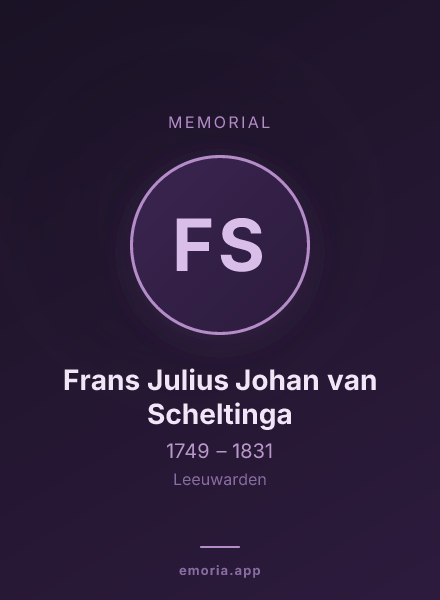 Memorial portrait of Frans Julius Johan van Scheltinga
