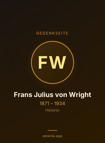 Gedenkportrait von Frans Julius von Wright
