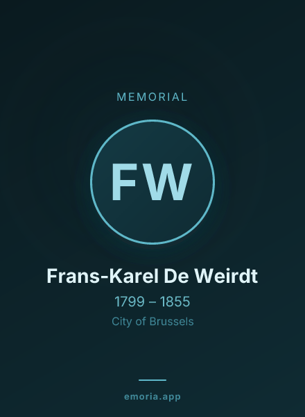 Memorial portrait of Frans-Karel De Weirdt