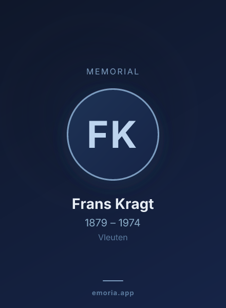 Memorial portrait of Frans Kragt