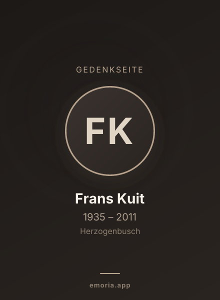 Gedenkportrait von Frans Kuit