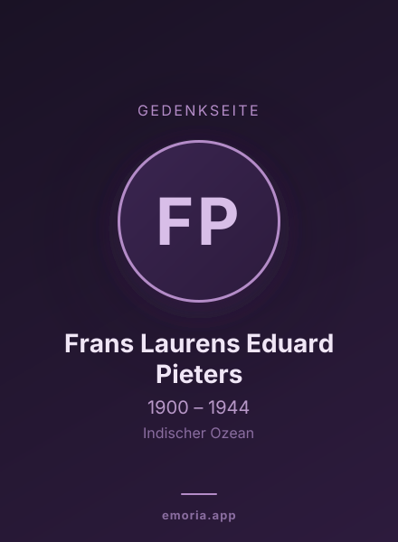Gedenkportrait von Frans Laurens Eduard Pieters