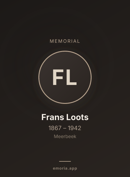 Memorial portrait of Frans Loots