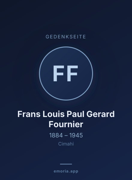 Gedenkportrait von Frans Louis Paul Gerard Fournier