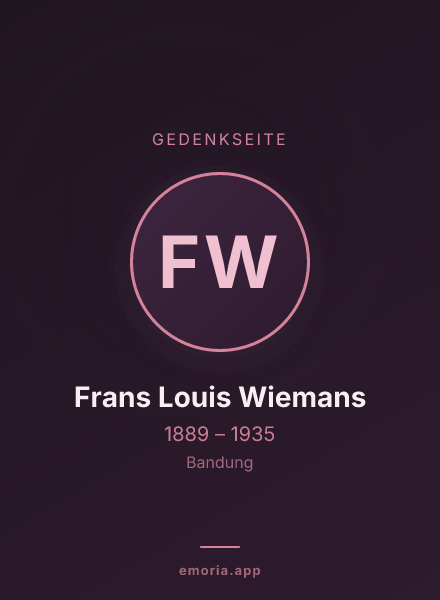 Gedenkportrait von Frans Louis Wiemans