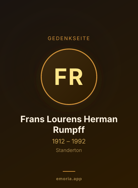 Gedenkportrait von Frans Lourens Herman Rumpff