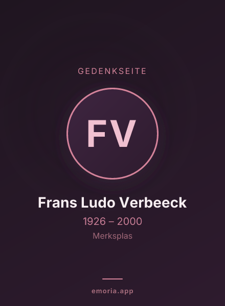 Gedenkportrait von Frans Ludo Verbeeck