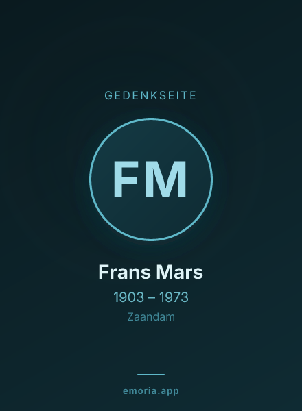 Gedenkportrait von Frans Mars
