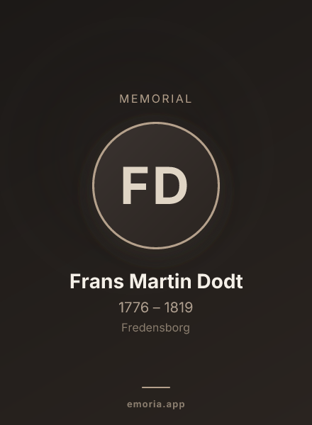 Memorial portrait of Frans Martin Dodt