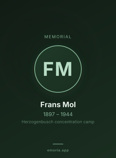 Memorial portrait of Frans Mol