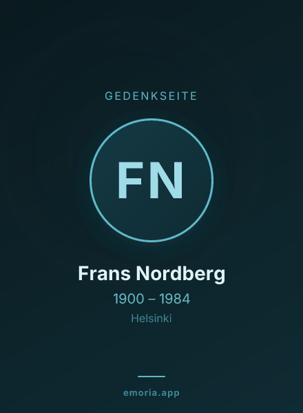 Gedenkportrait von Frans Nordberg