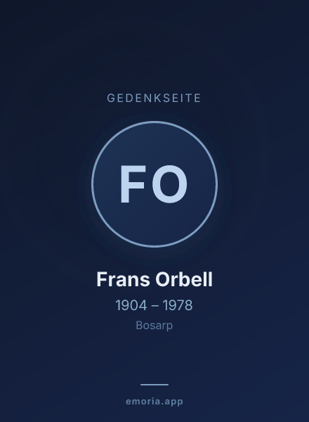Gedenkportrait von Frans Orbell