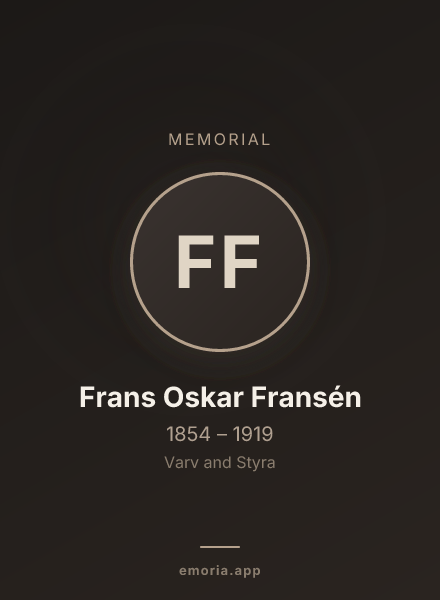 Memorial portrait of Frans Oskar Fransén