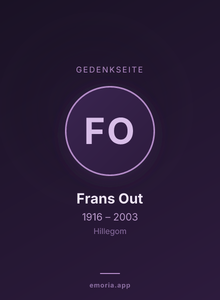 Gedenkportrait von Frans Out