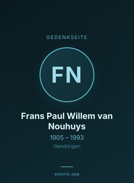 Gedenkportrait von Frans Paul Willem van Nouhuys