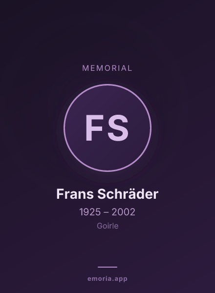 Memorial portrait of Frans Schräder