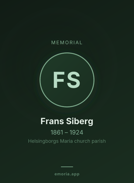 Memorial portrait of Frans Siberg