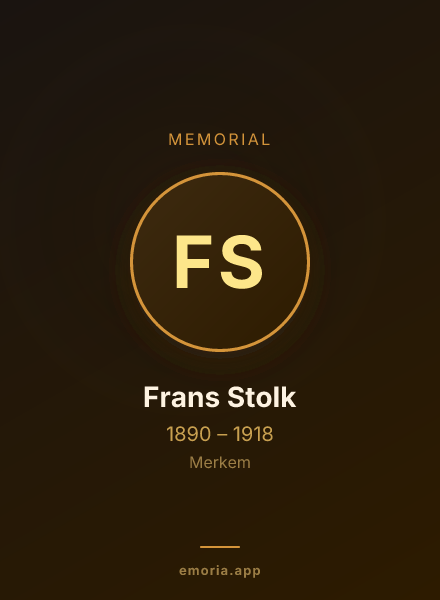 Memorial portrait of Frans Stolk