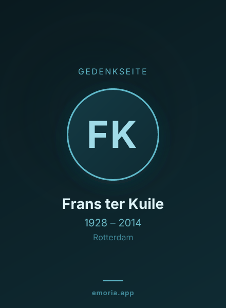 Gedenkportrait von Frans ter Kuile