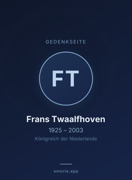 Gedenkportrait von Frans Twaalfhoven