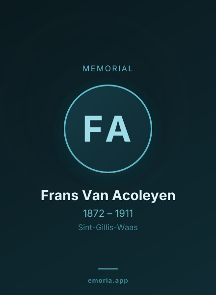 Memorial portrait of Frans Van Acoleyen
