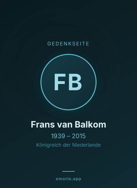 Gedenkportrait von Frans van Balkom