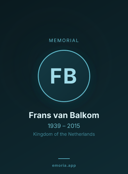 Memorial portrait of Frans van Balkom