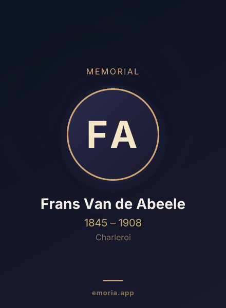 Memorial portrait of Frans Van de Abeele