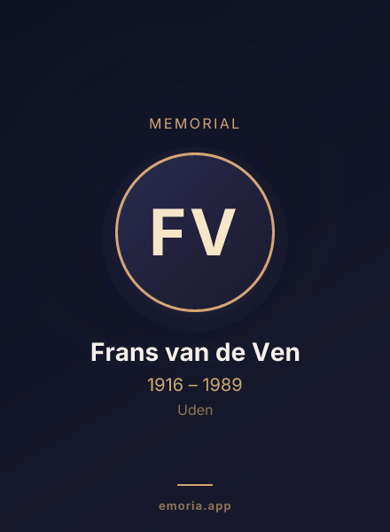 Memorial portrait of Frans van de Ven