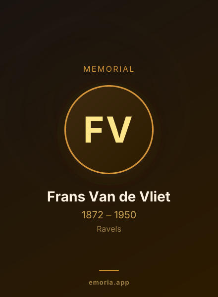 Memorial portrait of Frans Van de Vliet