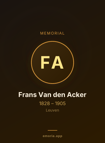 Memorial portrait of Frans Van den Acker