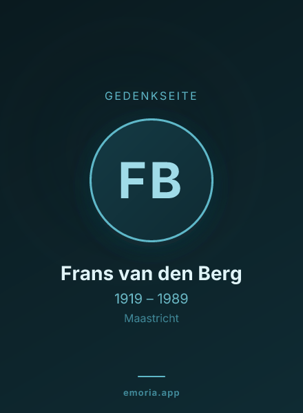 Gedenkportrait von Frans van den Berg