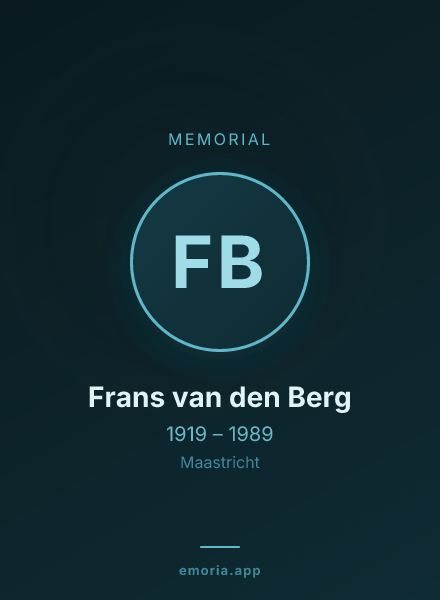 Memorial portrait of Frans van den Berg
