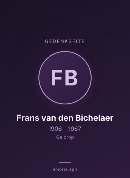 Gedenkportrait von Frans van den Bichelaer