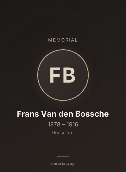 Memorial portrait of Frans Van den Bossche