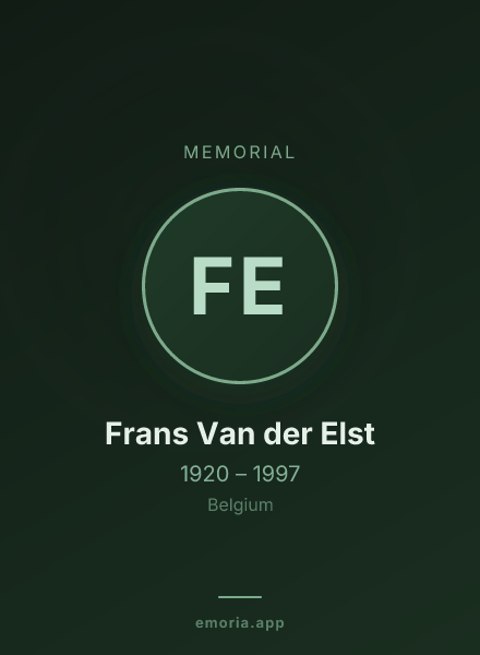 Memorial portrait of Frans Van der Elst