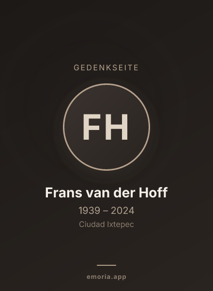 Gedenkportrait von Frans van der Hoff