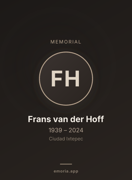 Memorial portrait of Frans van der Hoff