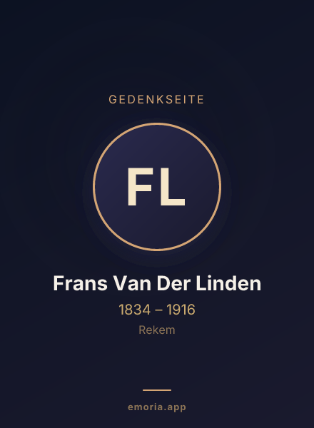 Gedenkportrait von Frans Van Der Linden