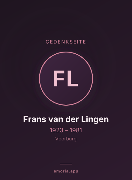 Gedenkportrait von Frans van der Lingen