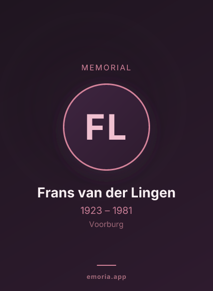 Memorial portrait of Frans van der Lingen