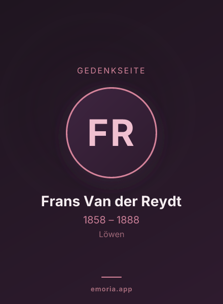 Gedenkportrait von Frans Van der Reydt