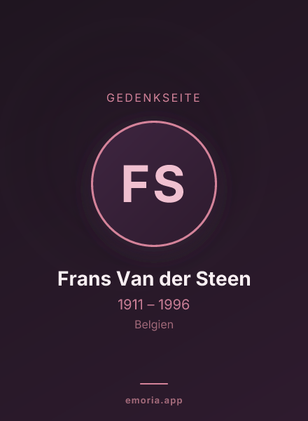 Gedenkportrait von Frans Van der Steen